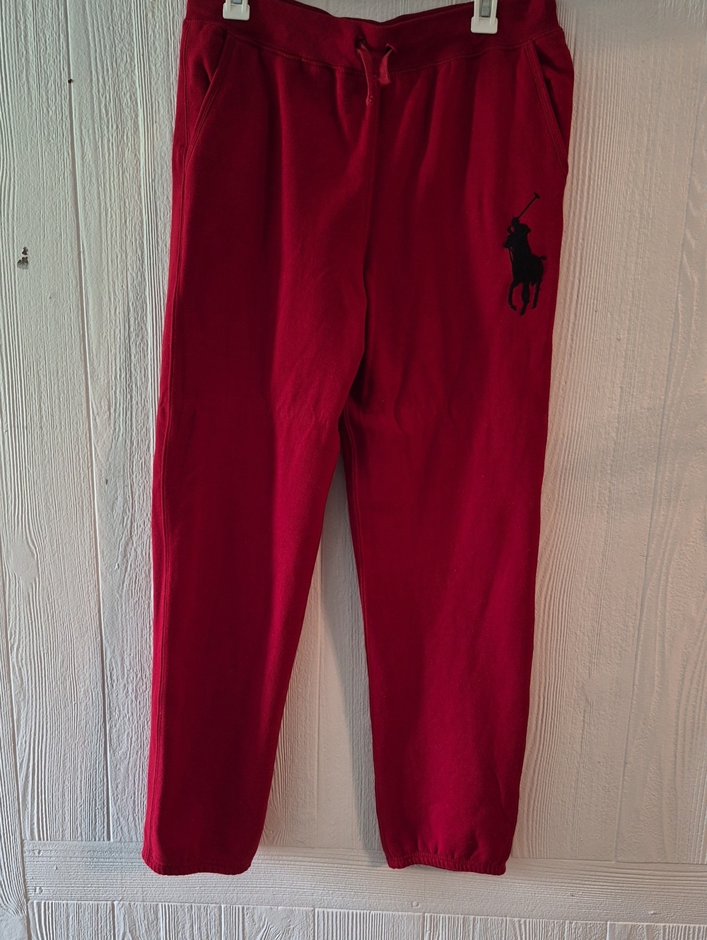 Polo by Ralph Lauren Red Kids' Jogger Sweatpants with Black Polo Logo